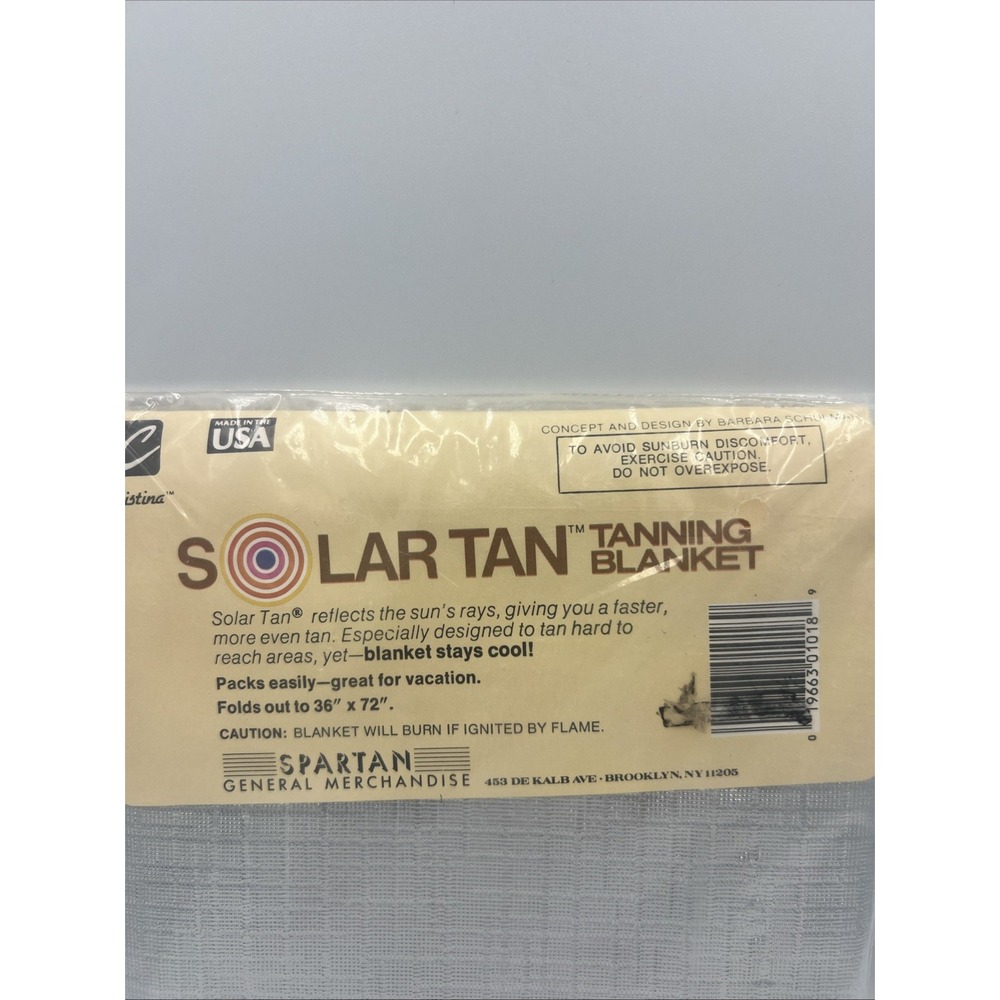 New!‎ Vintage Christina Solar Tan Tanning Blanket 36" x 72" Silver Reflective - Picture 3 of 3